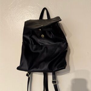 Black Leather Backpack
